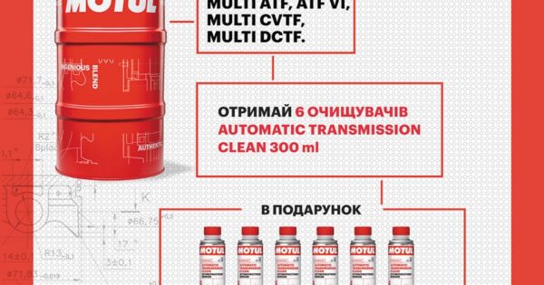 Акційна пропозиція від MOTUL для продуктiв ATF, CVTF, DCTF